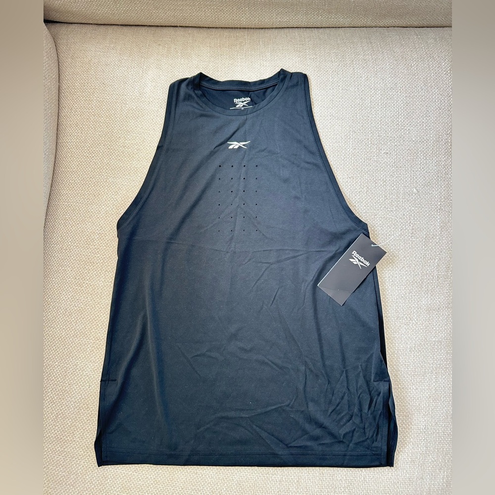 Reebok athletic perforates top. NWT, size S, black